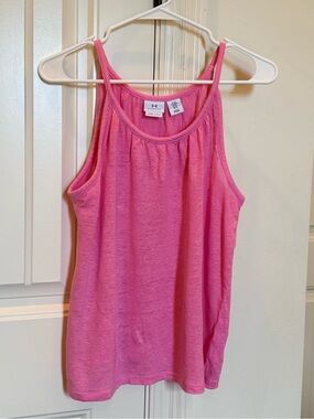 H by Halston Pink Gathered Scoop Tank